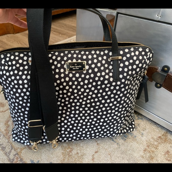 Beautiful black and white dot Kate Spade ♠️ hobo - Picture 9 of 13